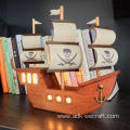 Wooden Pirate Ship Home Decoration With LED Light